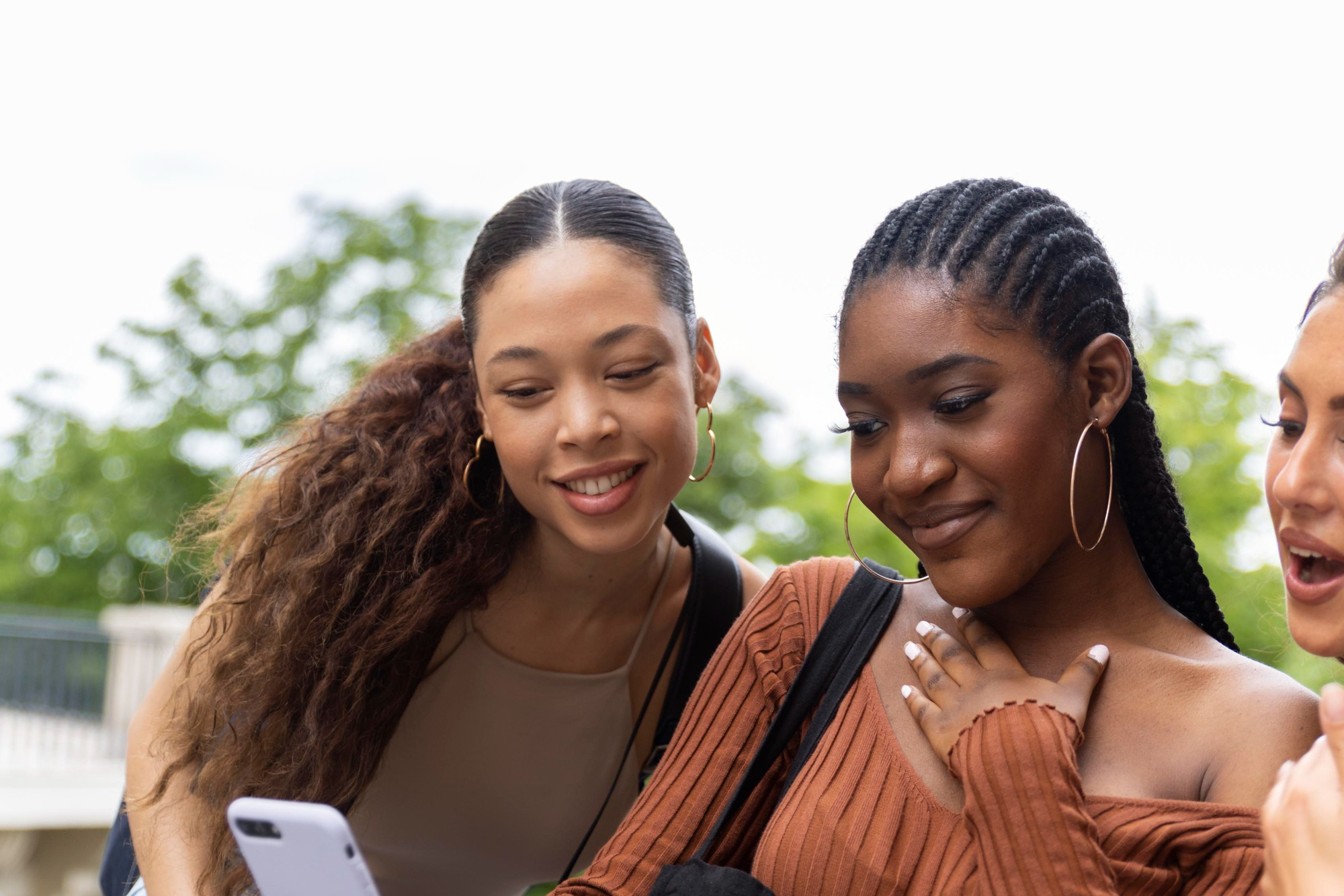 Women smiling
